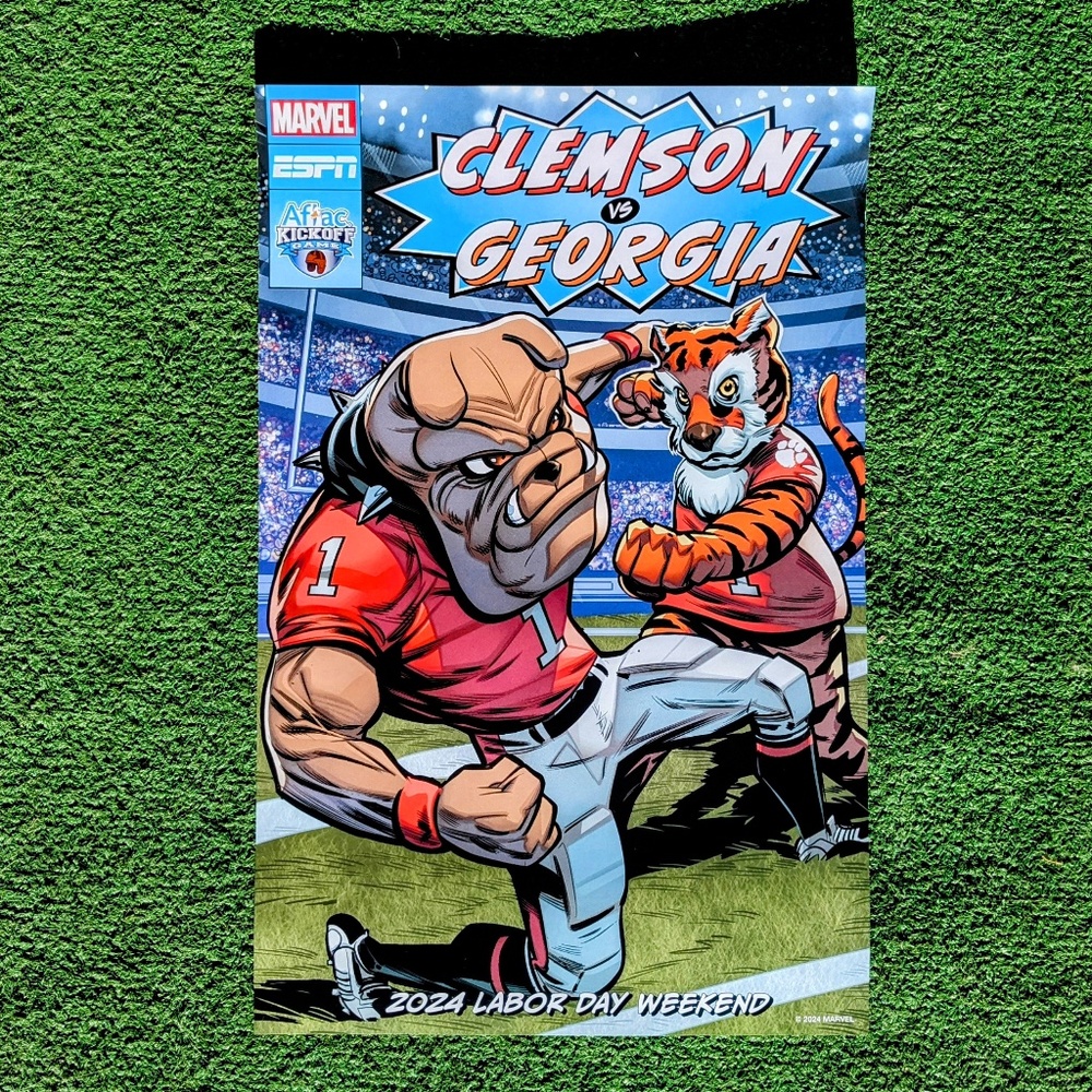 D23 EXPO 2024 MARVEL X ESPN CLEMSON VS GEORGIA POSTER ART PRINT 17 3/8 X 11 1/8